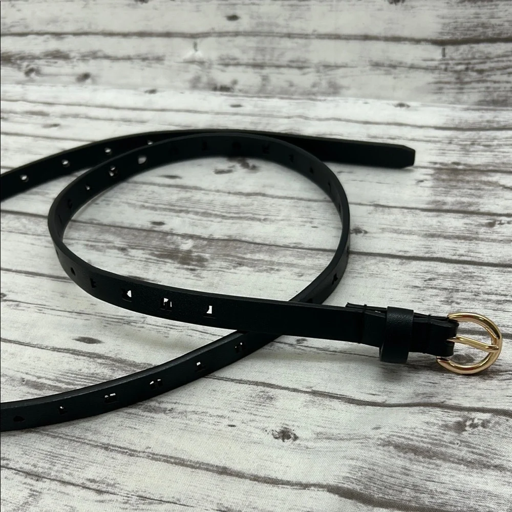 Juicy Couture Black Women's Belt Small/Medium Perforated Logo Letters